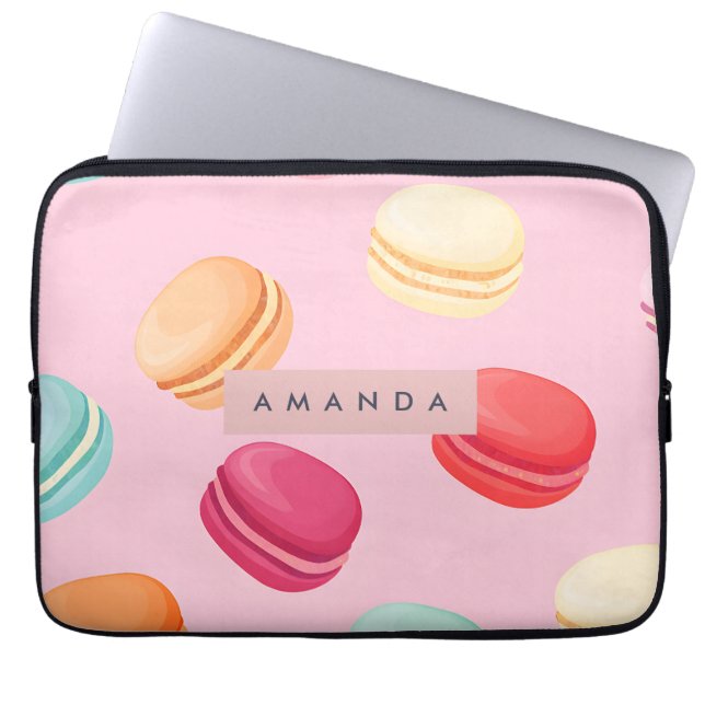 Capa Para Notebook Delícia Personalizada de Macaron de Pastel Doce (Frente)