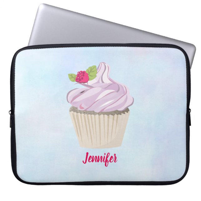 Capa Para Notebook Delicioso Berry de Cupcake Rosa no Topo Personaliz (Frente)