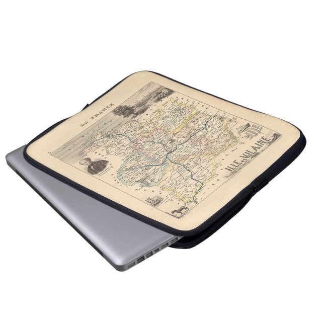 Capa Para Notebook Departamento de Ille et Vilain, Mapa de Alexandre  (Frente Inferior)