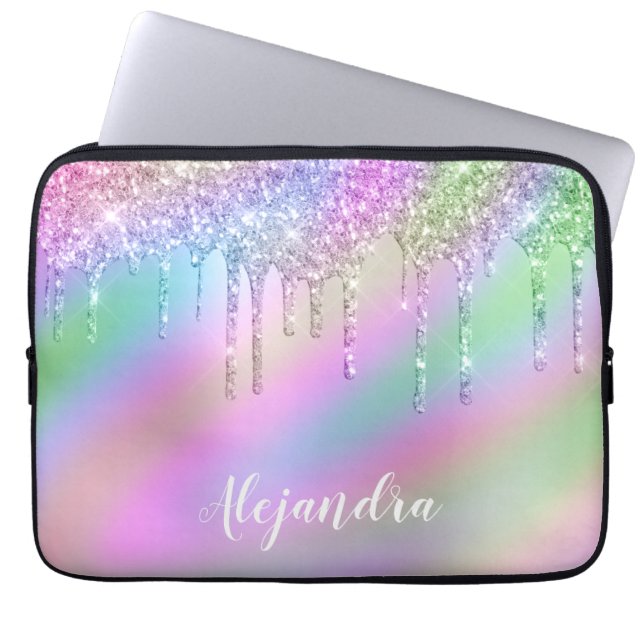 Capa Para Notebook Derrames holográficos coloridos de na moda elegant (Frente)
