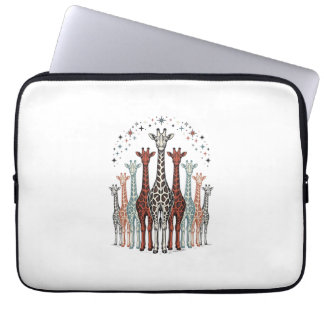 Capa Para Notebook Desenho de Camisa Safari de Manada de Girafas Grav
