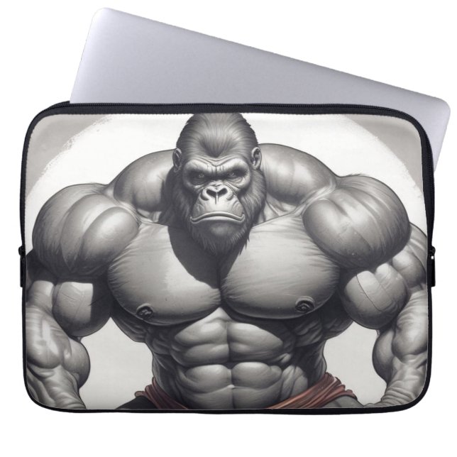Capa Para Notebook Desenho de Cartoons de Pop de Gorilla Bodybuilder (Frente)