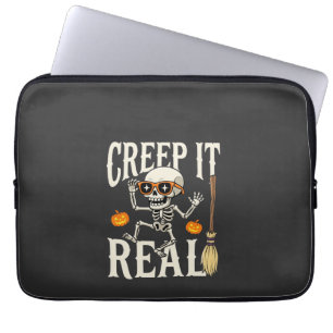 Capa Para Notebook Desenho de Esqueleto Dançante Funny Halloween Cree