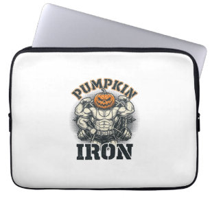 Capa Para Notebook Desenho de Halloween de musculação vintage de abób