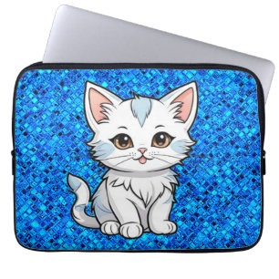 Capa Para Notebook Desenho de Linha de Desenho Animado de Gato Estili