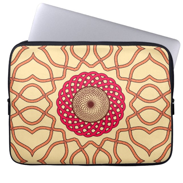 Capa Para Notebook Desenho de Mandala Espiral Orgânica (Frente)