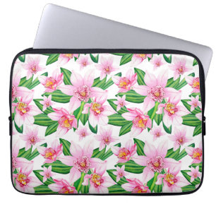 Capa Para Notebook Desenho de Orquídeas em Aquarela 12