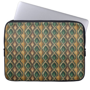 Capa Para Notebook Desenho de padrão de pele de cobra em esmeralda e