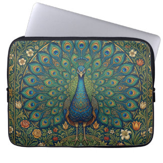 Capa Para Notebook Desenho de pavão boêmio vintage elegante