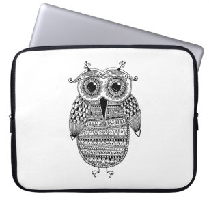 Capa Para Notebook Desenho étnico da tinta da coruja