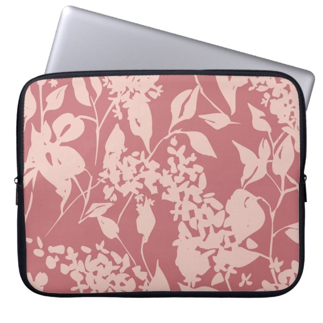 Capa Para Notebook Desenho floral simples. Silhuettes de lila floresc (Frente)