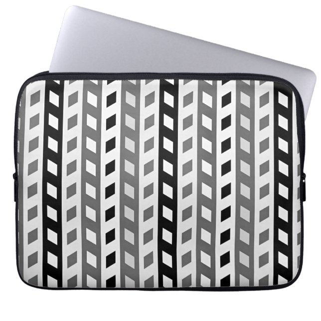 Capa Para Notebook Desenho Geométrico, cinza, preto, branco, (Frente)