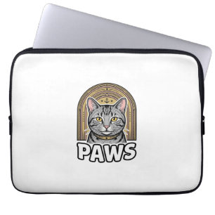 Capa Para Notebook Desenho Gráfico Estilo de Gravura de Patas de Gato