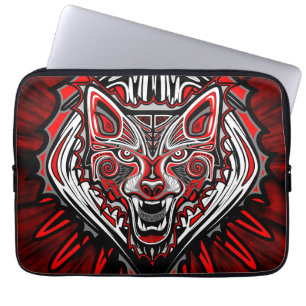 Capa Para Notebook Desenho Totêmico Tribal Haida de Lobo
