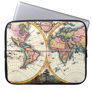 Capa Para Notebook Desenho velho da ilustração do mapa do mundo da