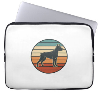 Capa Para Notebook Desenho Vetorial de Xilogravura de Cachorro Boxer 