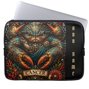 Capa Para Notebook Desenho Zodiacal Masculino Celestial de Câncer