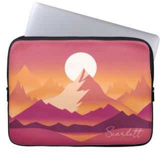 Capa Para Notebook Desert Sun Mountain Peaks Ilustração da Paisagem