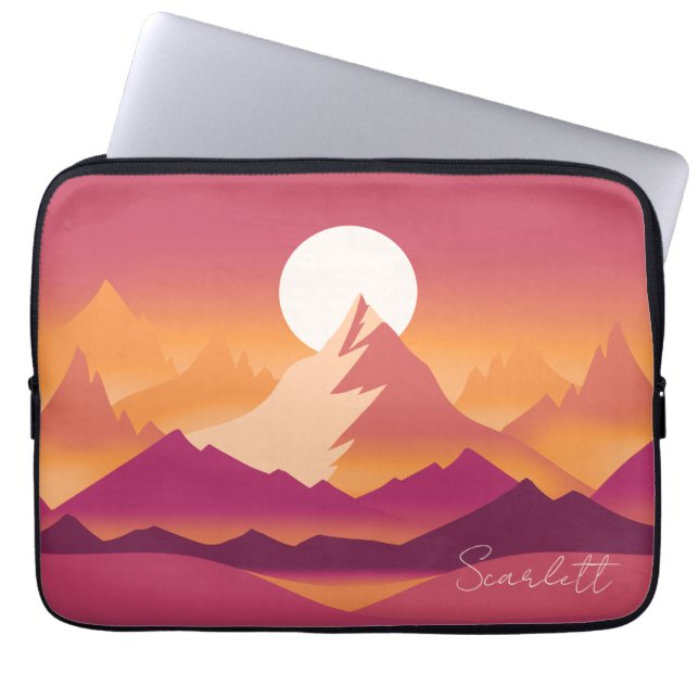 Capa Para Notebook Desert Sun Mountain Peaks Ilustração da Paisagem (Frente)