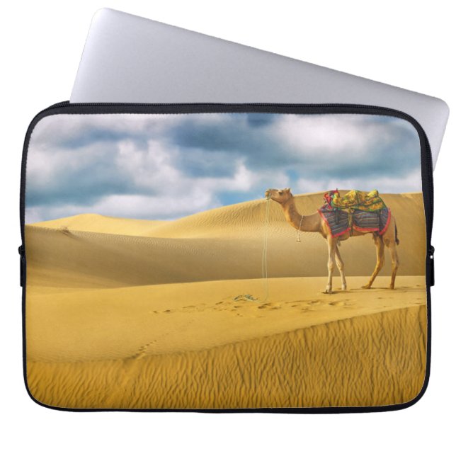 Capa Para Notebook Desertos | Camelo Thert Rajasthan India (Frente)