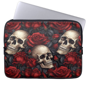 Capa Para Notebook Design 10 da série Rosa de crânio e