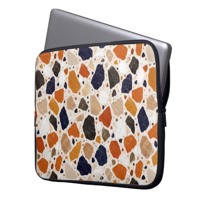 Capa Para Notebook Design Abstrato de Terrazzo Mediterrâneo (Frente Esquerda)