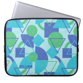 Capa Para Notebook Design abstrato verde e azul