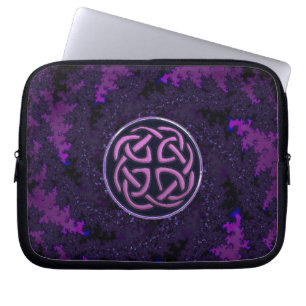 Capa Para Notebook Design celta roxo do Fractal do nó