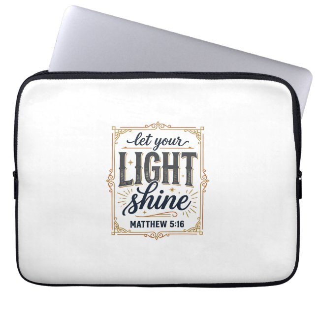 Capa Para Notebook Design Cristiano Deixe Sua Luz Brilhar Mateus 5_16 (Frente)