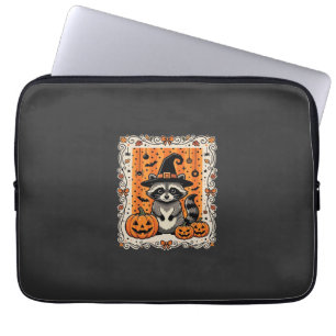 Capa Para Notebook Design de Abóbora de Halloween de Guaxinim Assusta