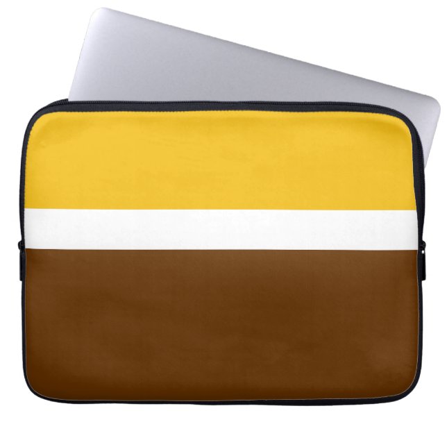 Capa Para Notebook Design de Bloco de Cor Marrom-claro amarelo (Frente)