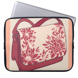 Capa Para Notebook Design de bolsa de mensageiro floral vintage em ar