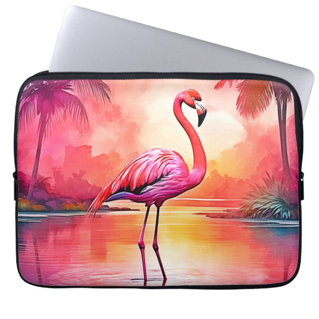 Capa Para Notebook Design de Brilho Tropical de Flamingo Vibrante (Frente)