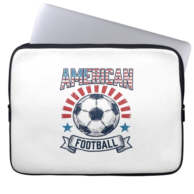 Capa Para Notebook Design de Camisa de Bola de Futebol Americano Vint (Frente)