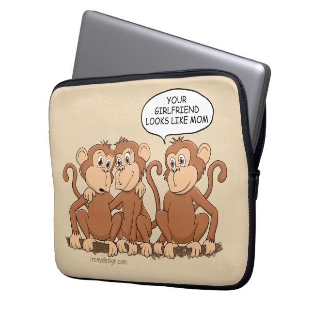 Capa Para Notebook Macacos Fofos abraçando gráfico em um