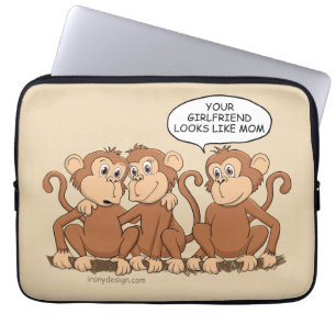 Capa Para Notebook Design de Cartoon Macaco Engraçado