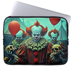 Capa Para Notebook Design de Cena de Horror de Palhaço Assustador