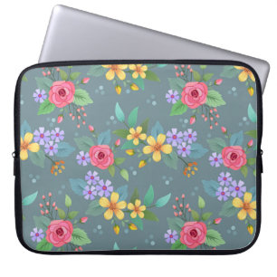 Capa Para Notebook Design de colheita de flores desenhadas manualment