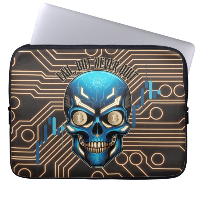 Capa Para Notebook Design de Fantasia | Cripto Btc | Motivação | Azul (Frente)