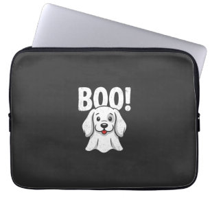 Capa Para Notebook Design de Fantasma de Cachorro Fofo do Halloween