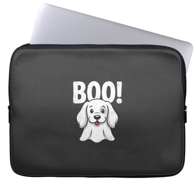 Capa Para Notebook Design de Fantasma de Cachorro Fofo do Halloween (Frente)