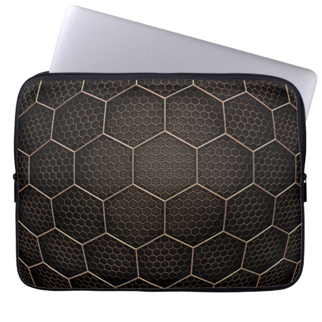 Capa Para Notebook Design de favo de mel geométrico moderno (Frente)