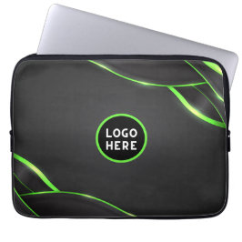 Capa Para Notebook Design de Fluido Abstrato Preto e Verde | Adiciona