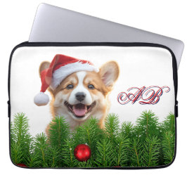 Capa Para Notebook Design de Laptop Natalino Corgi Santa Paws