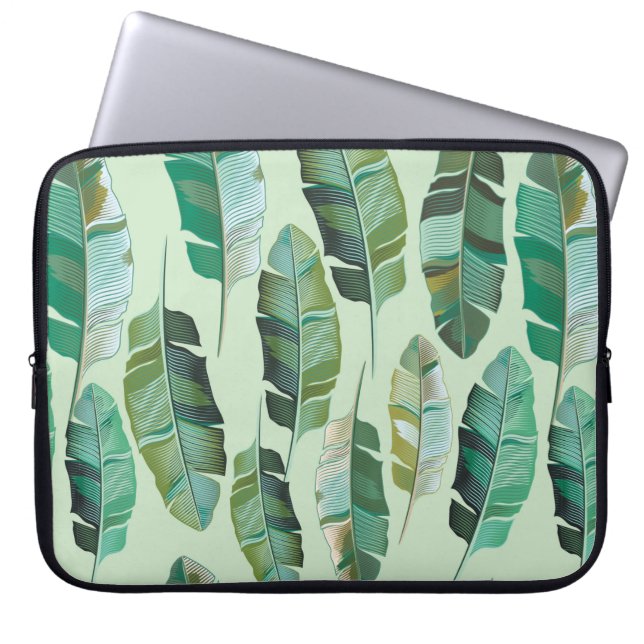 Capa Para Notebook Design de moda com bananeiras tropicais (Frente)