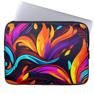 Capa Para Notebook Design de Neon Fire com Ícones de Fiery