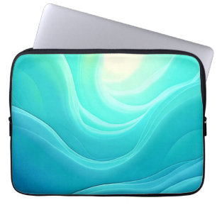 Capa Para Notebook Design de Ondas Abstrato da Serenidade do Oceano A