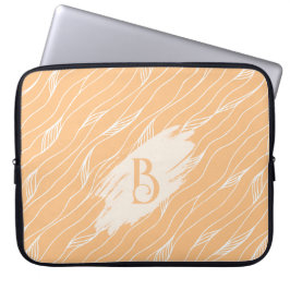 Capa Para Notebook Design de Ondas de Pêssego Orgânico, Personalizaçã