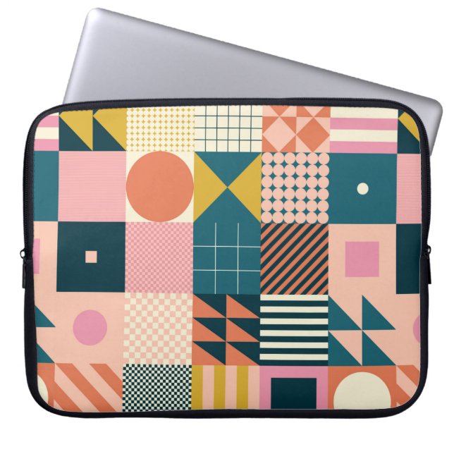 Capa Para Notebook Design de padrão abstrato geométrico moderno com s (Frente)