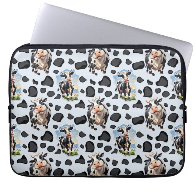 Capa Para Notebook Design de padrão animal de vaca (Frente)